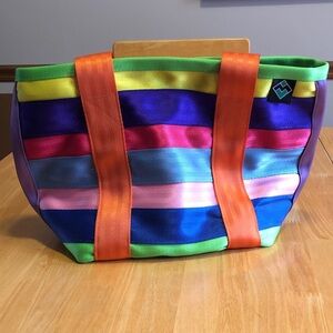 Maggie Bags rainbow seatbelt bag - like new